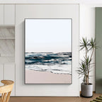 “Abstract Coastal Waves” - Soft Blues & Pinks with Textured Layers Painting On Canvas DS208
