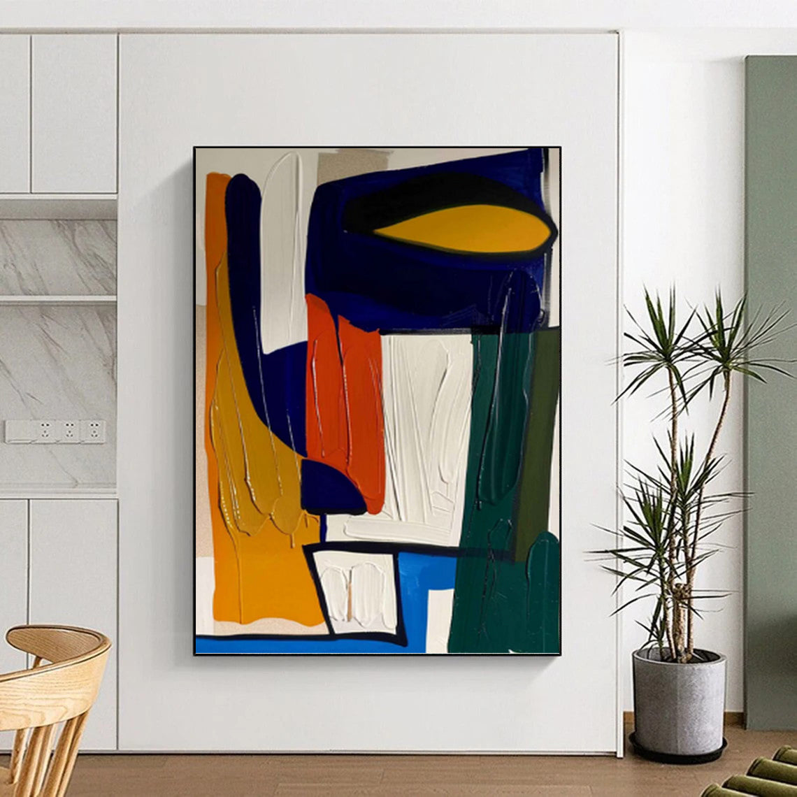 “Bold Color Block Composition” - Abstract Expressionist Painting On Canvas PT1187