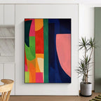 “Colorful Geometric Collision” - Color Field Painting On Canvas PT2369