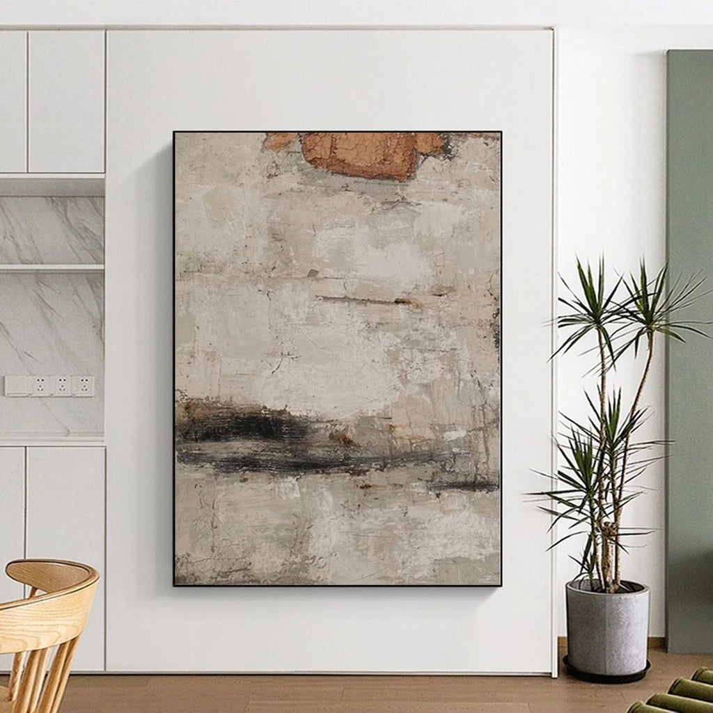 “Textured Neutral Abstract” - Earthy Abstract Painting On Canvas PS0101