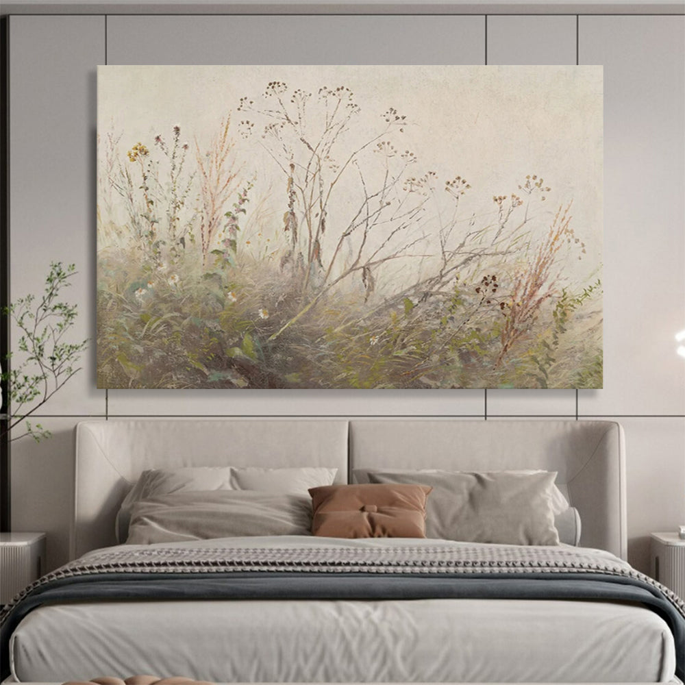 “Subtle Wild Grass Study” - Realistic Watercolor Painting on Canvas PT1487