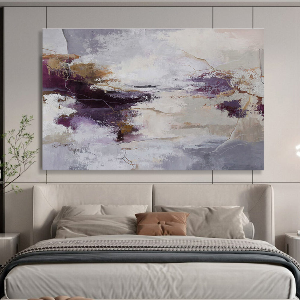 “Purple And Earthy Abstract” - Abstract Painting On Canvas DKS516