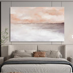 “Blush - Gray Reflections” - Serene Landscape Painting On Canvas DKS418