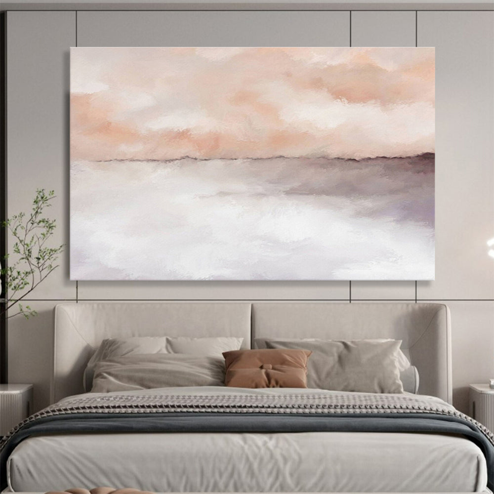“Blush - Gray Reflections” - Serene Landscape Painting On Canvas DKS418