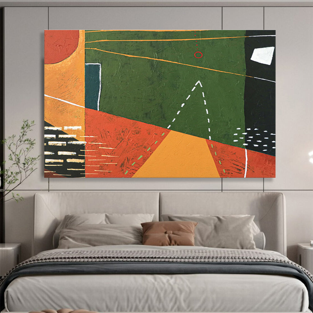 “Colorful Geometric Adventure Abstract” - Abstract Painting On Canvas DKS558