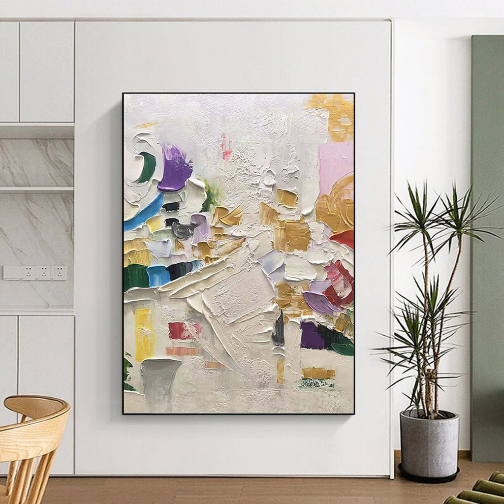 “Vibrant Palette Knife Abstract” - Impasto Abstract Painting On Canvas PT1035