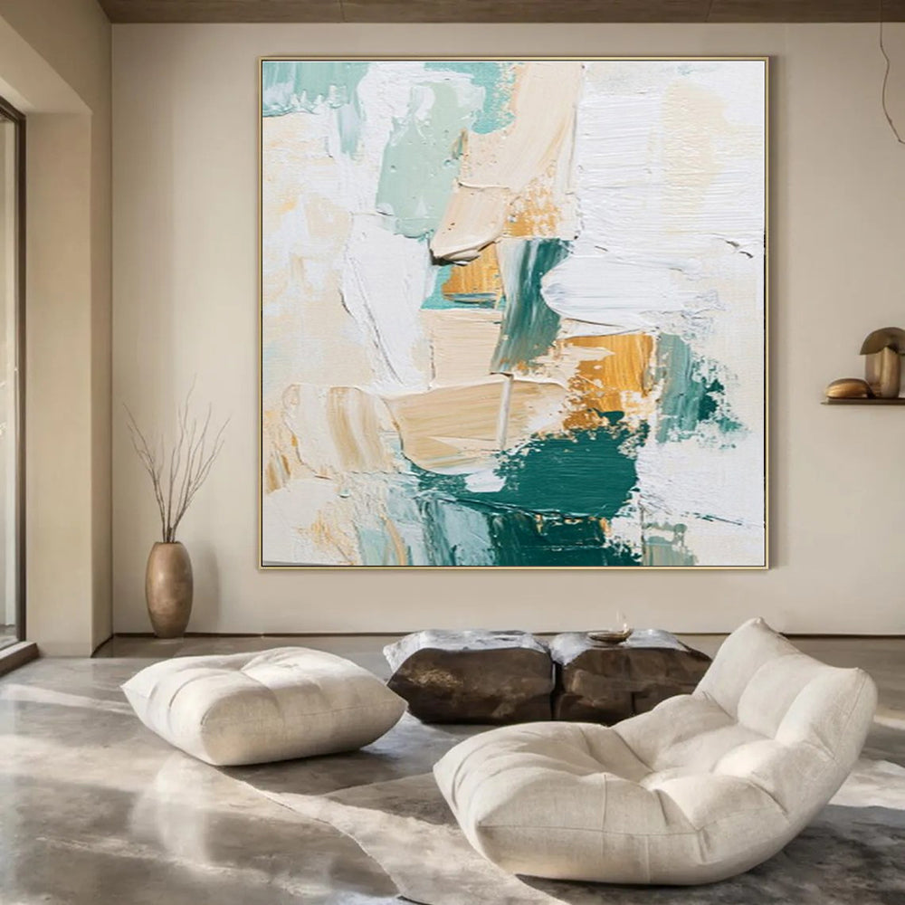 Earthy Tones with Textured Brushstrokes "Textured Earth" Abstract Painting On Canvas PS1282