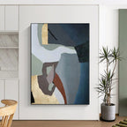 “Multi - Color Abstract Geometric Blocks” - Modern Abstract Painting On Canvas PS0371