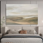 “Neutral - Toned Desert Vista” Landscape Painting On Canvas DKS247