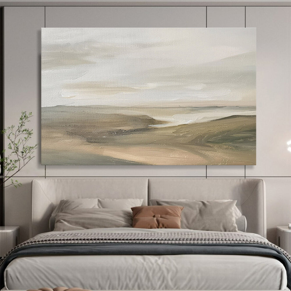 “Neutral - Toned Desert Vista” Landscape Painting On Canvas DKS247