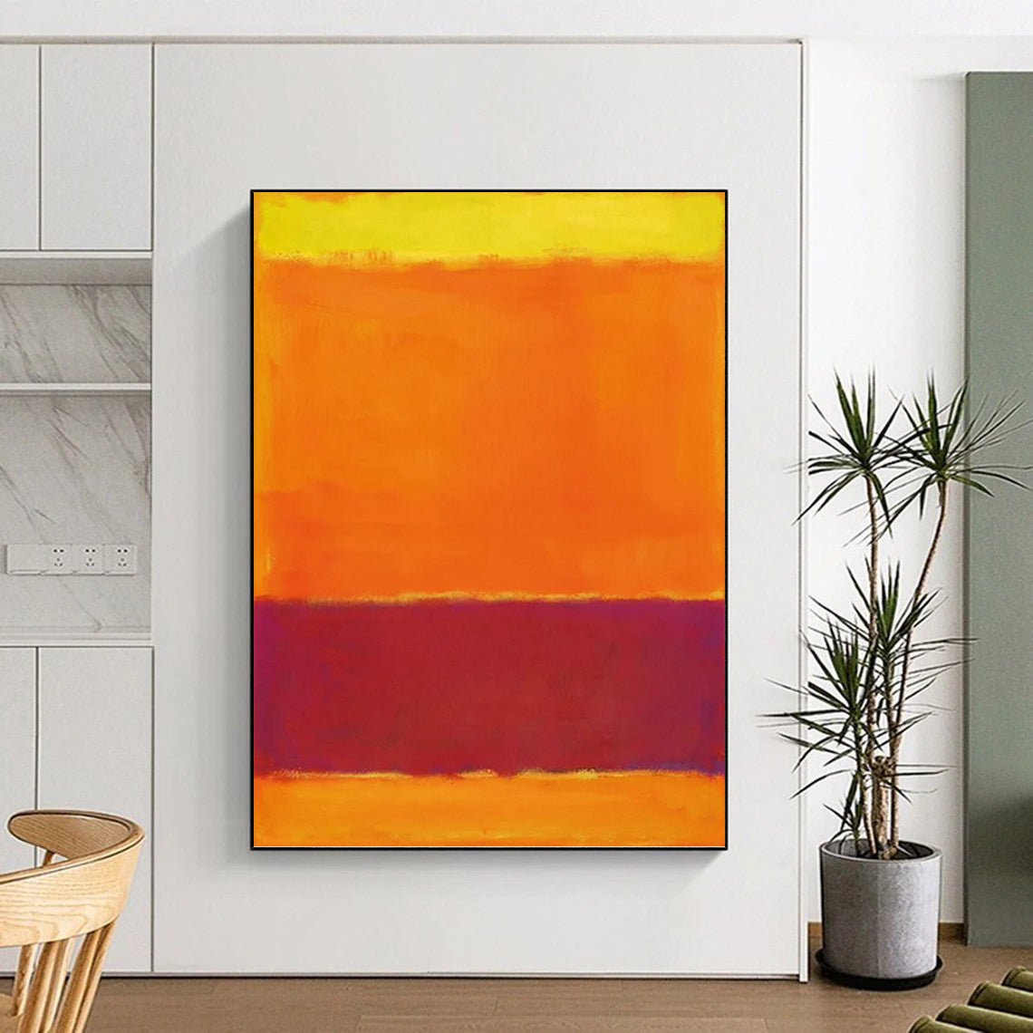 “Yellow - Orange - Purple Color Blocks” - Color - Field, Vibrant - Styled Painting On Canvas PT1607