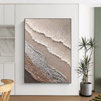 “Beige and Silver Textured Abstract” - Vintage Lace - inspired Painting On Canvas PT0988