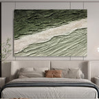 “Green and Beige Textured Layers” - Earthy, Tactile - Styled Painting On Canvas DKS001
