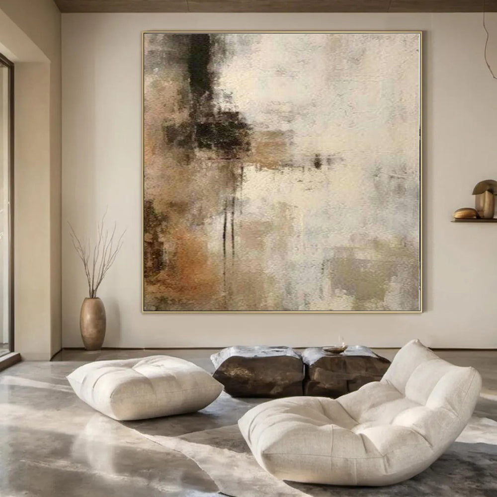 Muted Tones with Abstract Brushstrokes "Muted Melody" Abstract Painting On Canvas PS1210