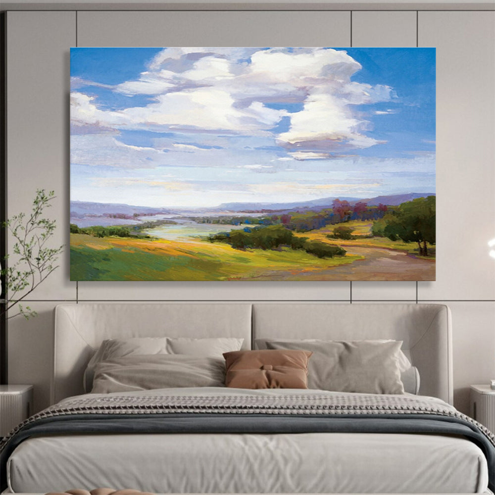 “Sunny Valley” - Impressionistic Landscape Painting On Canvas DKS434