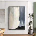 “Misty Grayscale Flow” - Gray, White, Black Abstract Gradient Painting On Canvas PS0614