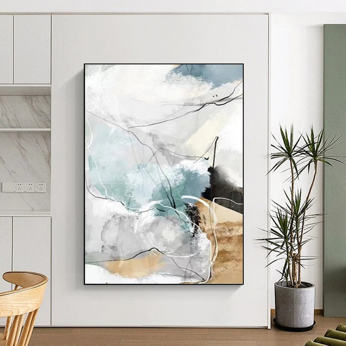 “Soft Color Geometric Abstract” - Minimalist Abstract Painting On Canvas PT1337