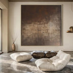 Brown with Gradient Textures "Time's Patina" Abstract Painting On Canvas PS1367