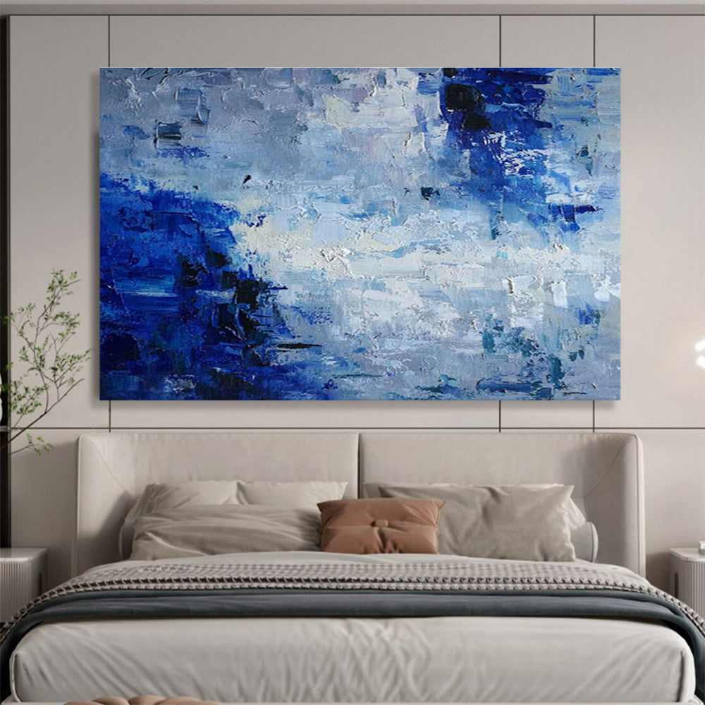 “Blue and Gray Abstract” - Impressionistic Oil Painting On Canvas DKS851