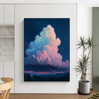 “Pink - Purple Night Clouds” - Impressionistic Sky Painting On Canvas DS009