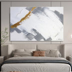 Gold Streak on Gray - Striking Abstract Painting On Canvas DKS317