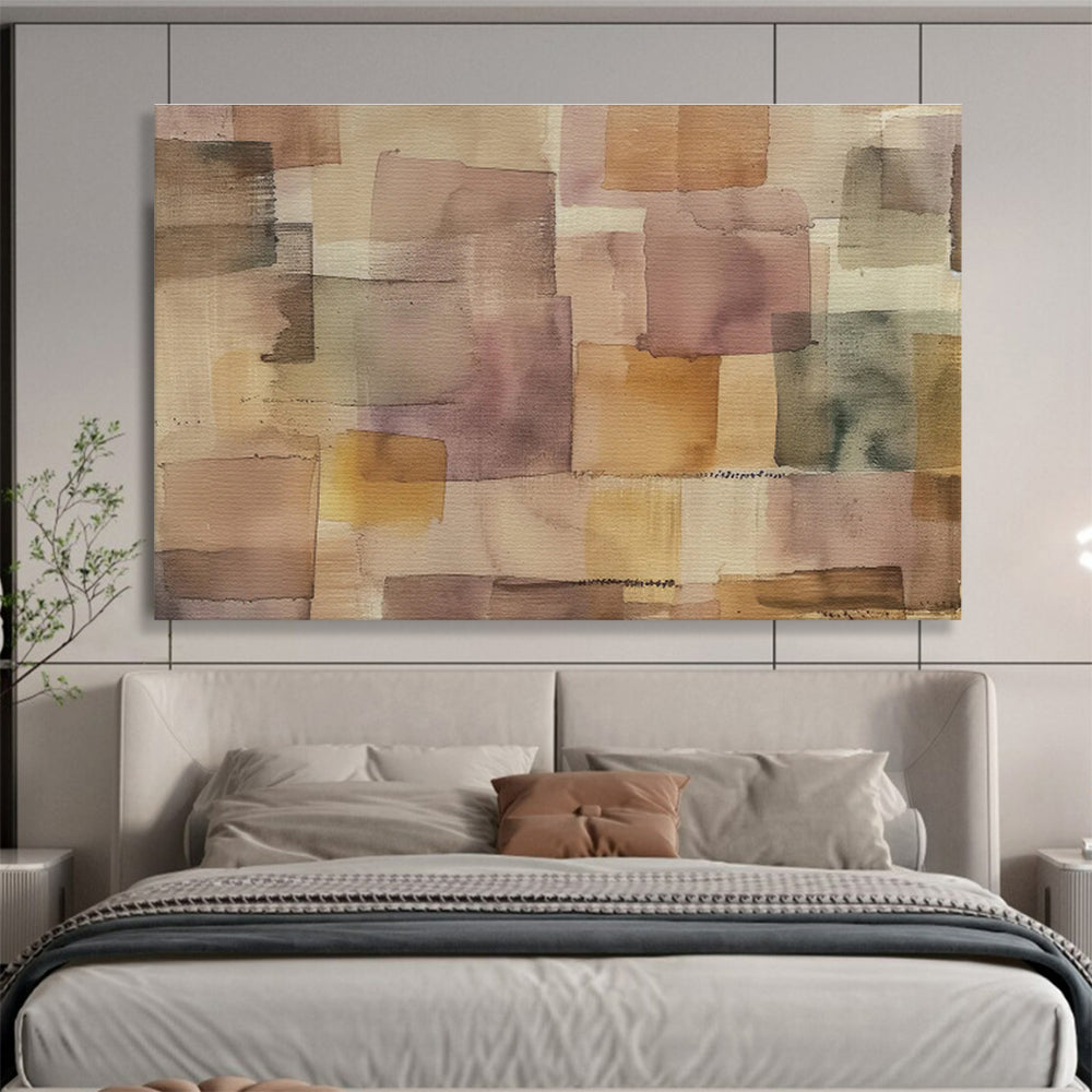“Pastel Patchwork Abstract” - Watercolor Abstract Painting, Great for Bedroom & Reading Nook DKS592