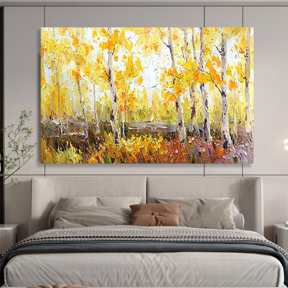 “Golden Autumn Forest” - Impressionistic Landscape Painting On Canvas PT212