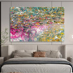 “Color - Drenched Textured Field” - Textured Oil Painting on Canvas DKS920