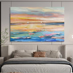 “Colorful Sailboat Sunset” - Impressionist Maritime - Painting On Canvas PT1742