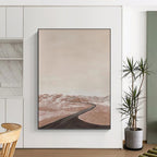 “Pink - Brown Desert Road” - Landscape Abstract Painting On Canvas PT1123