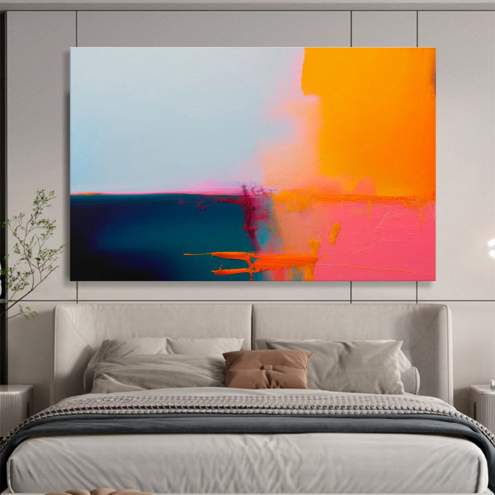 “Vibrant Color Block Fusion” - Abstract Color - Block Painting On Canvas DKS491