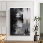 “Monochrome Abstract” - Minimalist Abstract Painting On Canvas PS0076