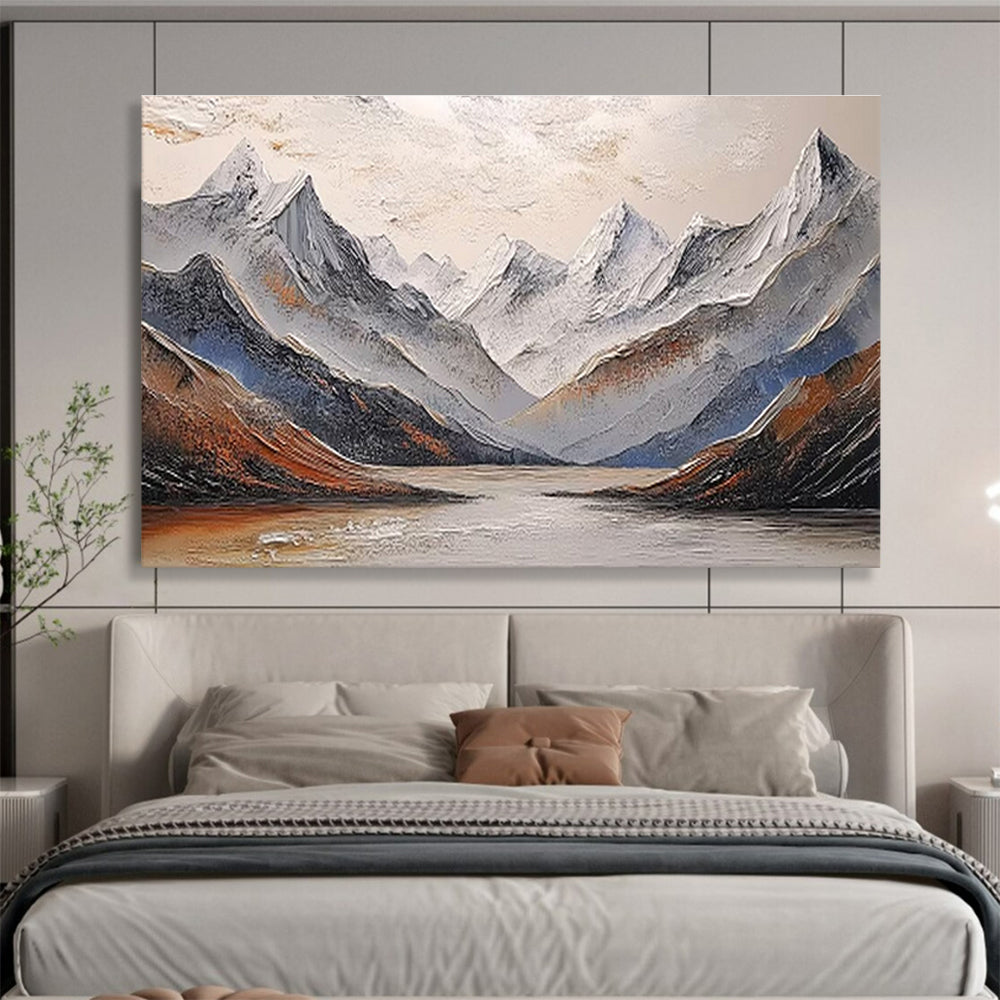 “Textured Alpine Landscape” - Impasto Mountain Painting On Canvas DKS456