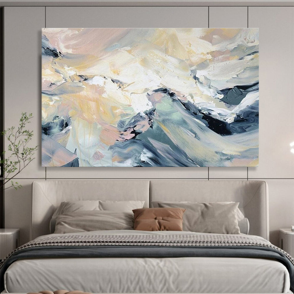 “Abstract Peaks” - Dynamic Landscape - inspired Painting On Canvas DKS424