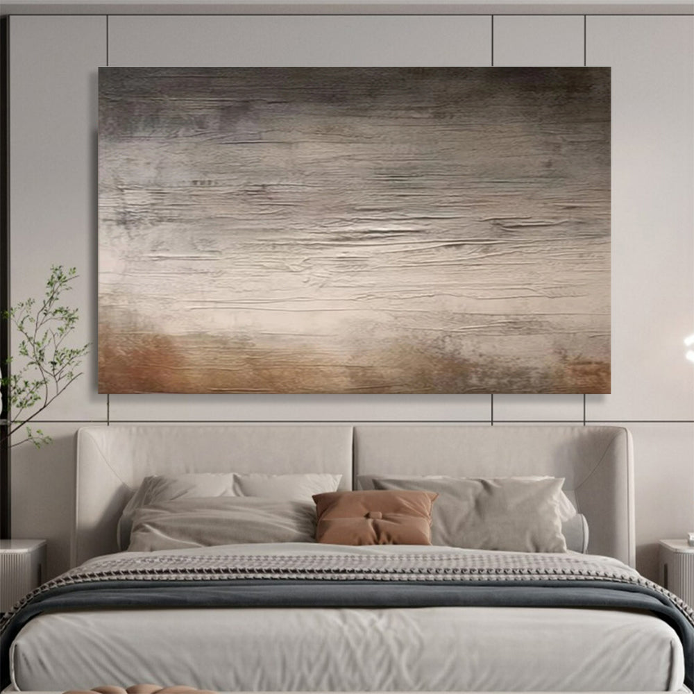 Textured Gray - Brown Abstract - Minimalist Abstract Painting On Canvas DKS327
