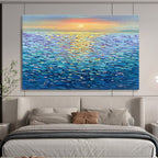 “Colorful Sea Sunset” - Impressionistic Oil Painting On Canvas DKS855