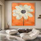 Whimsical Flower, "Polka Dot Daisy" – Pop Art Painting On Canvas PS1041