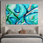 “Swirled Teal - Green Abstract” - Fluid Acrylic Painting on Canvas DKS917