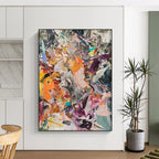 Chaotic Color Burst Painting On Canvas DS098