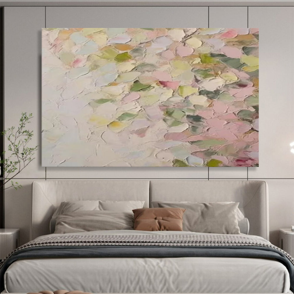 “Pastel Impasto Blossoms” - Soft Abstract Painting On Canvas PT177