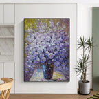 “Purple - Blue Flower Bouquet” - Impressionist Floral Painting On Canvas PT1346