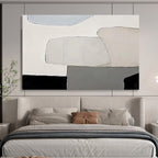 “Soft - Toned Minimalist Abstract Shapes” - Minimalist Abstract Painting, Great for Nursery & Guest Room DKS597