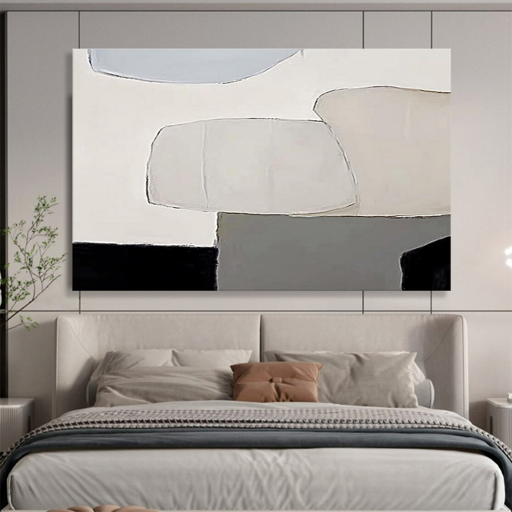 “Soft - Toned Minimalist Abstract Shapes” - Minimalist Abstract Painting, Great for Nursery & Guest Room DKS597