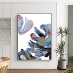 “Colorful Floral Abstraction” - Vibrant Petals with Gold Accents Painting On Canvas DS199