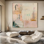 Soft Pink and Beige, "Blush Tones" – Abstract Color - Field Painting On Canvas PS0942