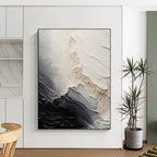 “Monochrome Textured Abstract” - Minimalist Abstract Painting On Canvas PS0081