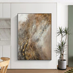 “Gray and Gold Abstract” - Textured Abstract Painting On Canvas PT2247