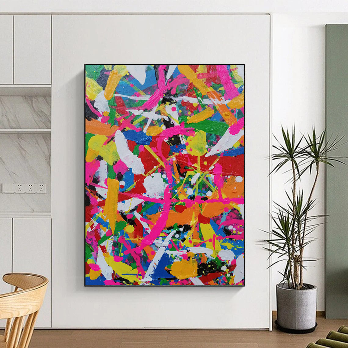 “Color - Explosion Abstract” - Abstract Expressionist Painting On Canvas PT1277