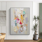 “Colorful Textured Blooms: Impasto Floral Art” - Lively Botanical Painting On Canvas PT0973