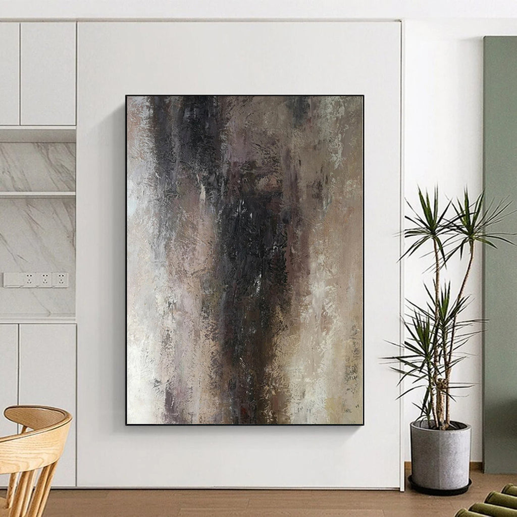 “Neutral - Toned Abstract Subtle Shapes” - Quiet Abstract Painting On Canvas PS0367
